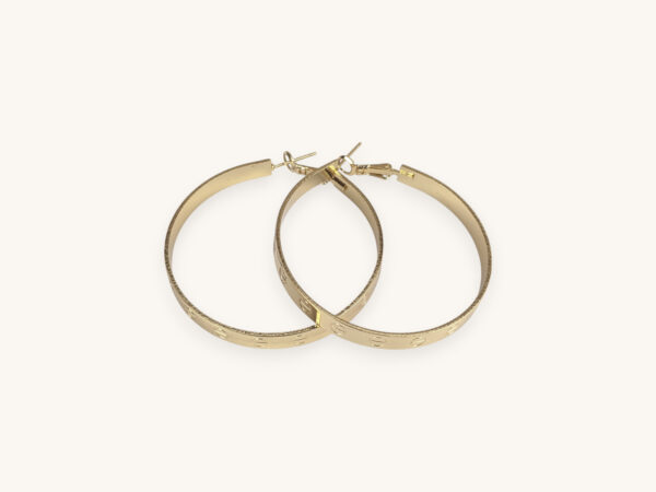 Golden Large Hoop Earrings - Image 3