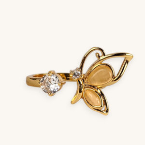Golden Ring Butterfly Stone (Free Size)