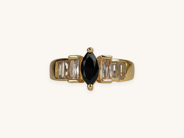 Golden Marquise Stone Ring (Free Size)