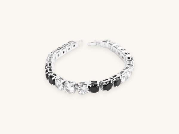 Silver Crystal Black Stones Bracelet - Image 2