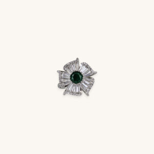 Silver Ring Flower Stone (Free Size)