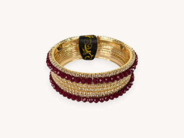 Golden Bangles Maroon Set(Karay) (2.8) - Image 2