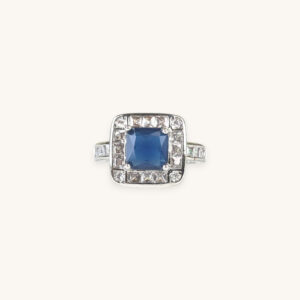 Silver Ring Square Stone (Free Size)