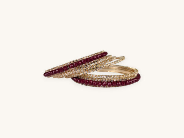 Golden Bangles Maroon Set(Karay) (2.8) - Image 3