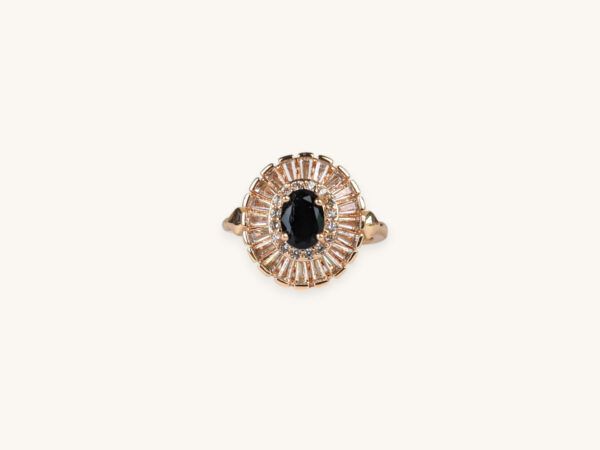 Golden Ring Black Stone (Free Size)