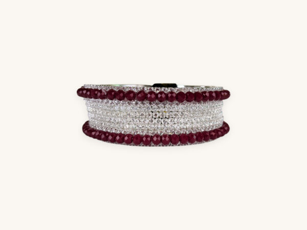 Silver Bangles Maroon Set(Karay) (2.8)