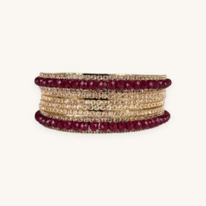 Golden Bangles Maroon Set(Karay) (2.8)