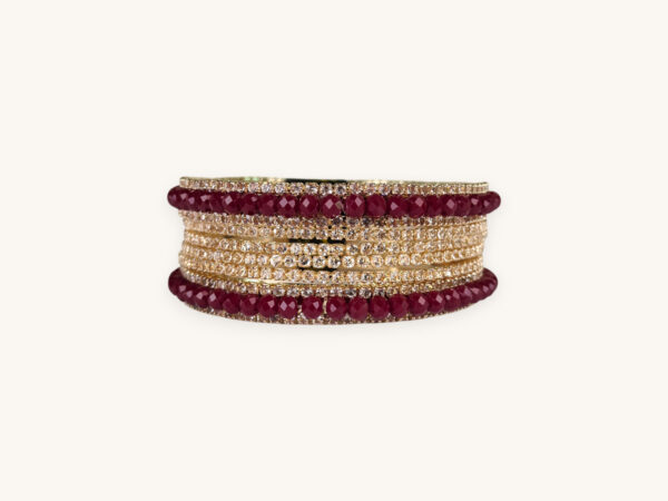 Golden Bangles Maroon Set(Karay) (2.8)