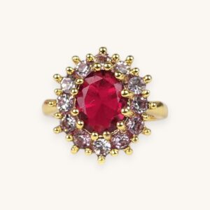 Delicate Square Flower Golden Ring (18)