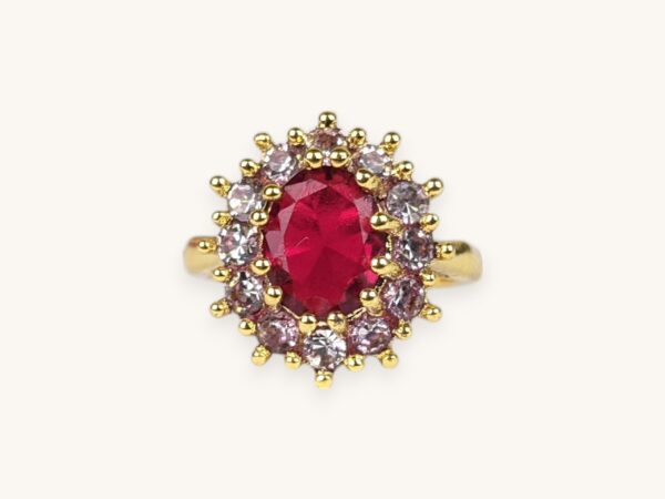 Delicate Square Flower Golden Ring (18)