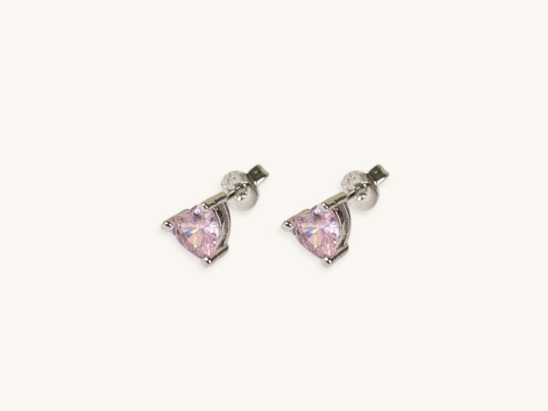 Silver Big Plant Luxury Stud Earrings with Bling Zircon Stone for Women - Image 2
