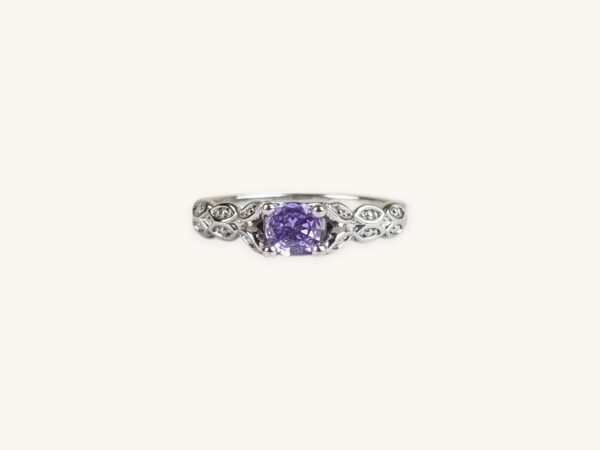 Light Luxury Style Amethyst Zirconia Women's Ring Purple