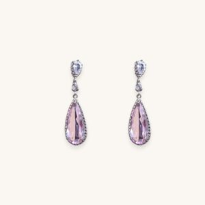 Huitan Luxury Water Drop Pink Dangle Earrings for Women Novel Design