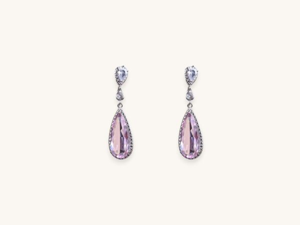 Huitan Luxury Water Drop Pink Dangle Earrings for Women Novel Design