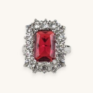 Delicate Square Flower Silver Ring (18)