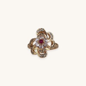 Floral Stone Golden Ring (18)
