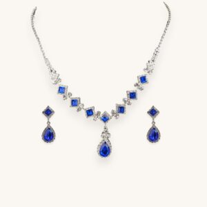 Women's Claw Chain Series Geometric Droplet Earrings Necklace Set