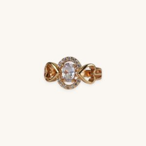 Two Hearts Golden Ring (Free Size)