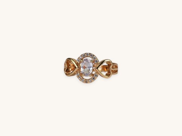 Two Hearts Golden Ring (Free Size)