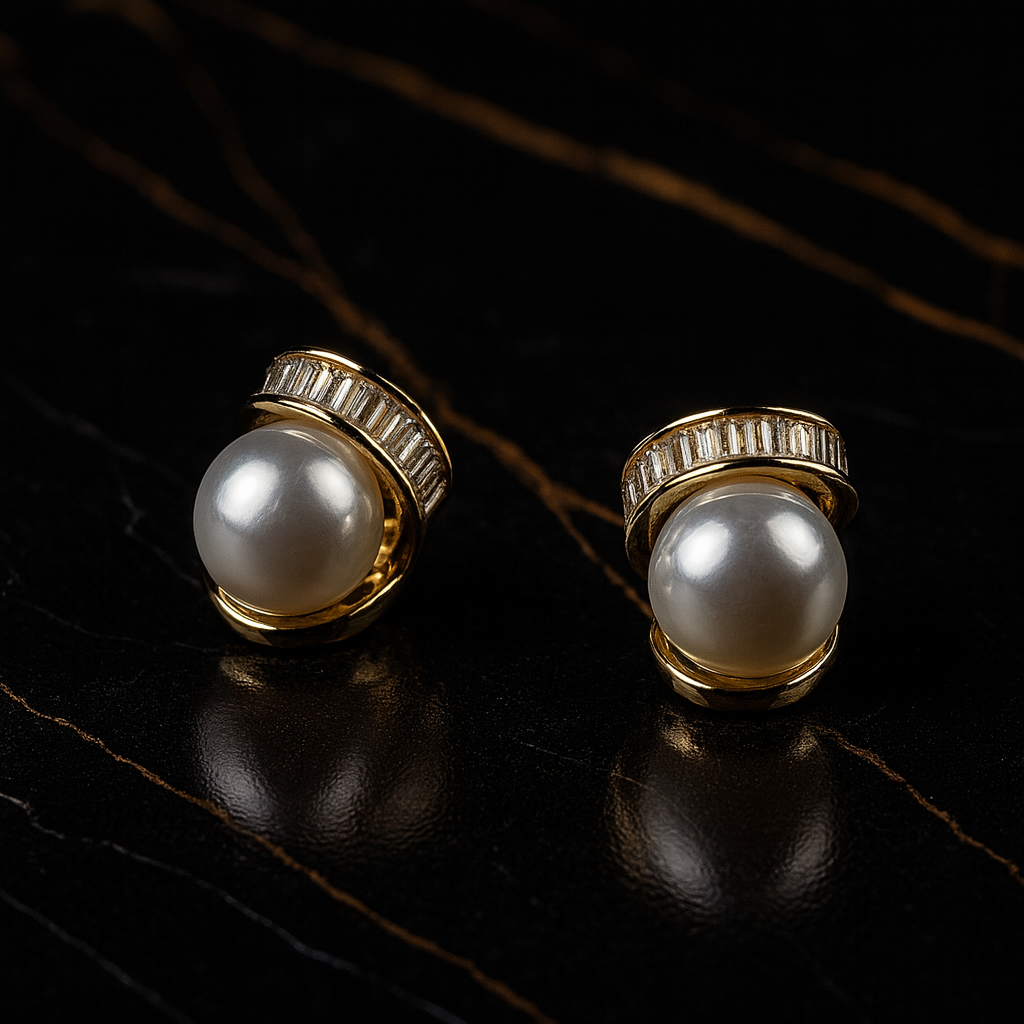 Luxury Golden Round Earrings