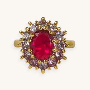 Delicate Square Flower Golden Ring (18)