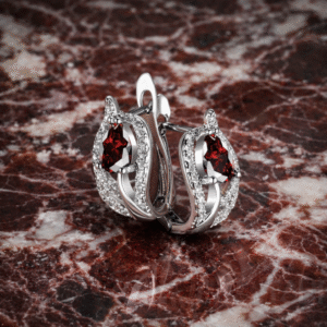 Water Drop Stone Hoop Zircon Luxury Crystal Leaf Earrings