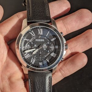 Fossil Grant Chronograph Black Leather Men's Watch FS4812