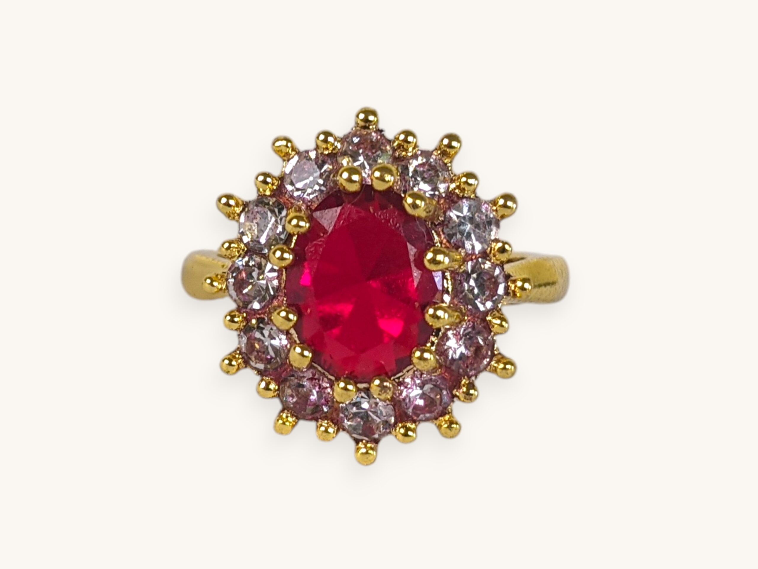 Delicate Square Flower Golden Ring (18)