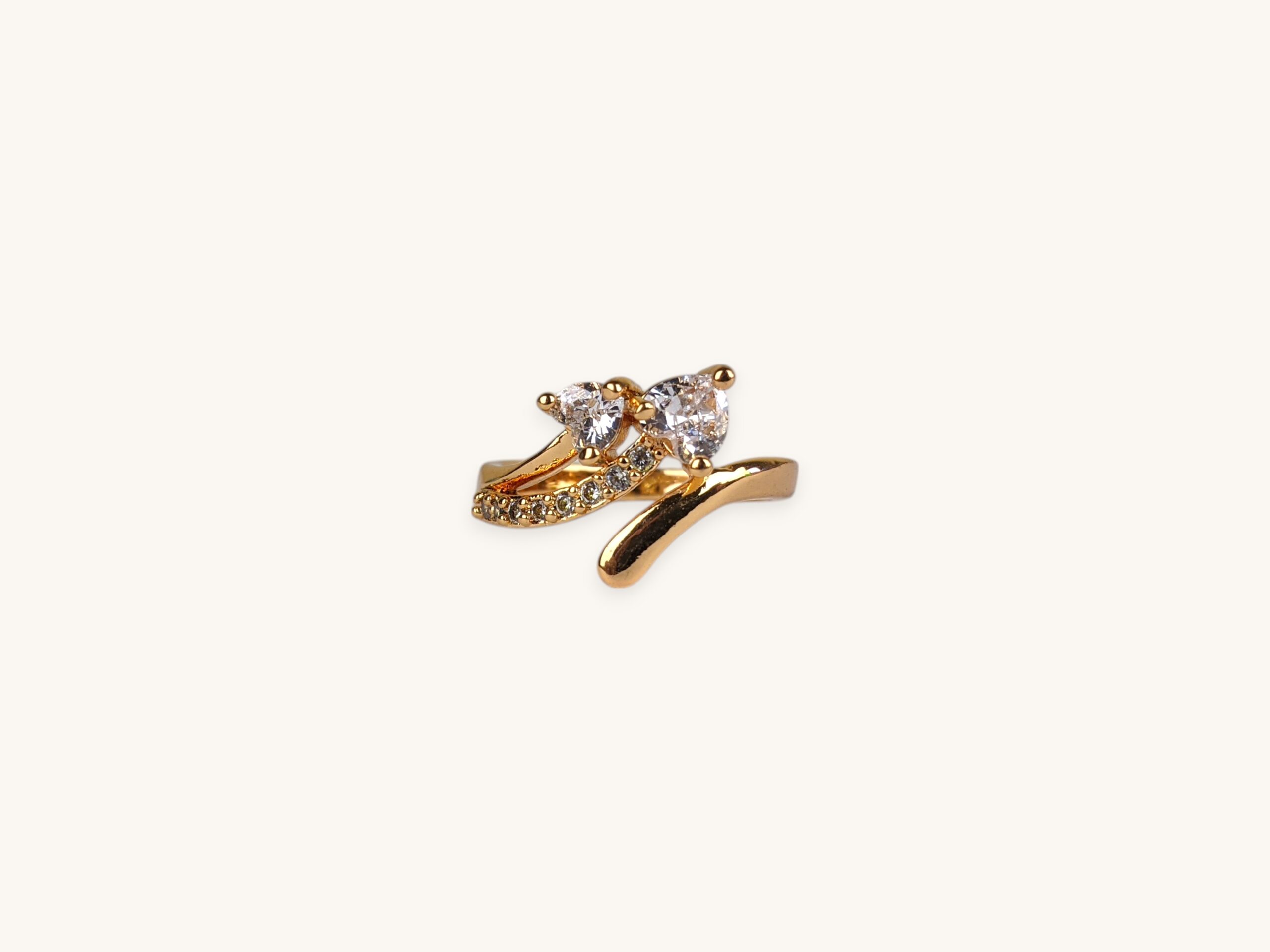 Luxury Two Stone Golden Ring (16)