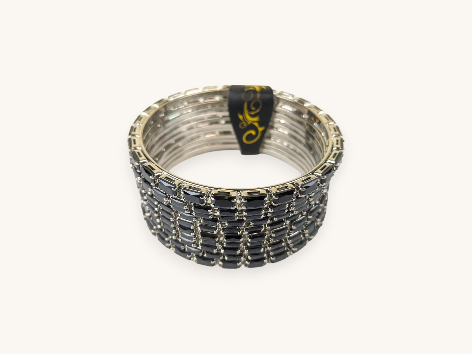 Silver Bangles Black Stone Set(Karay) - Image 2