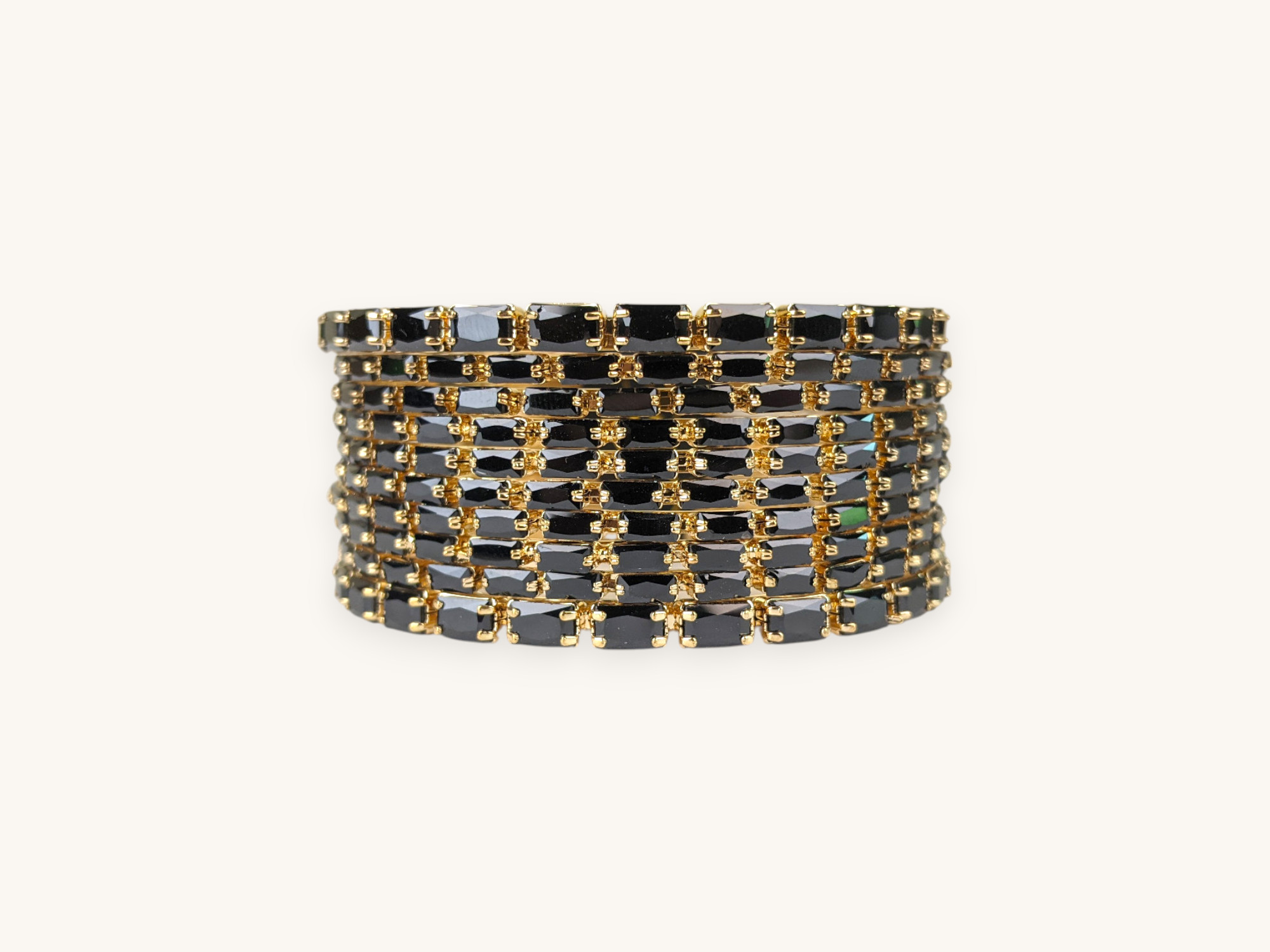 Golden Bangles Black Stone Set(Karay)