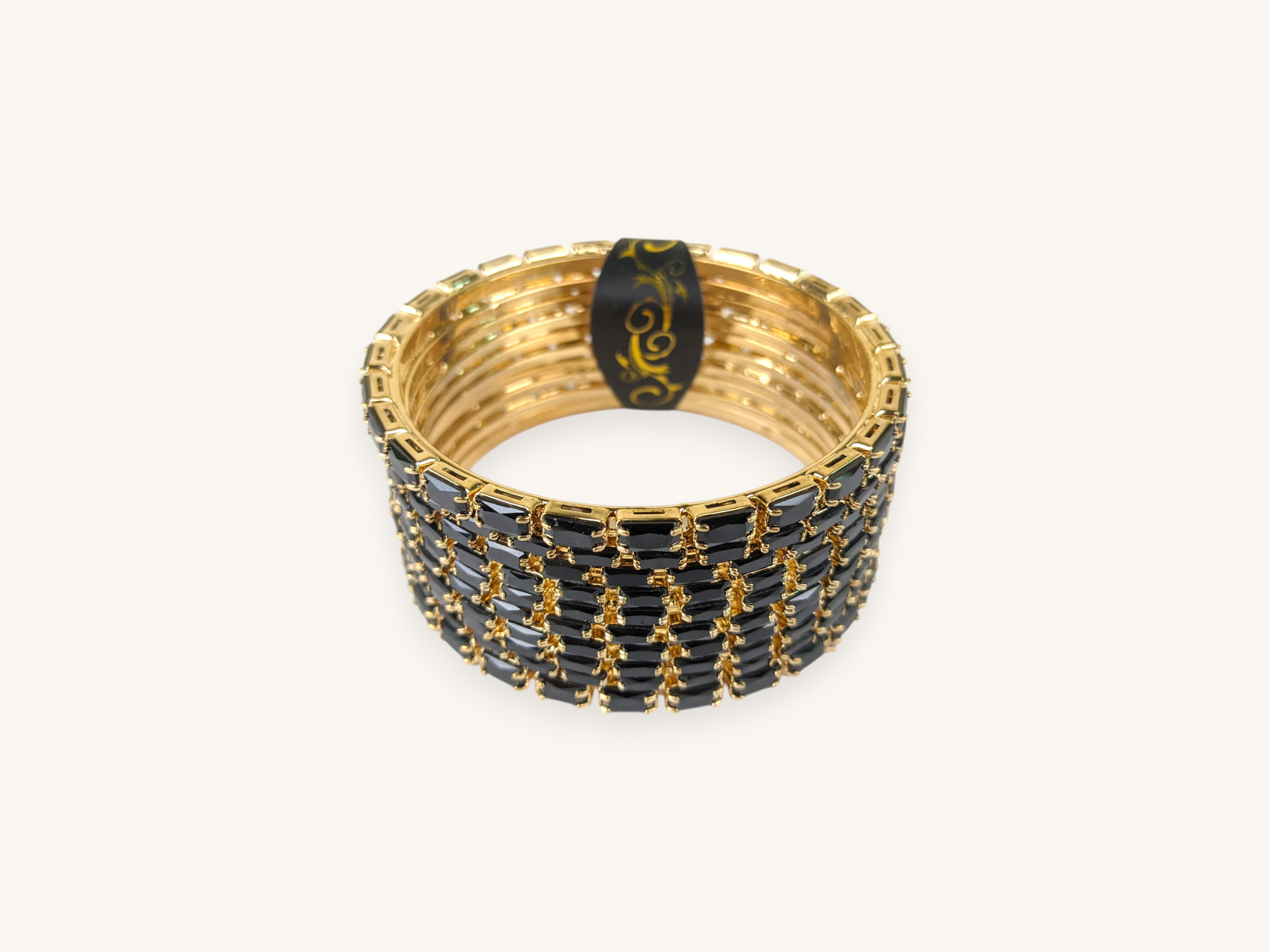 Golden Bangles Black Stone Set(Karay) - Image 2