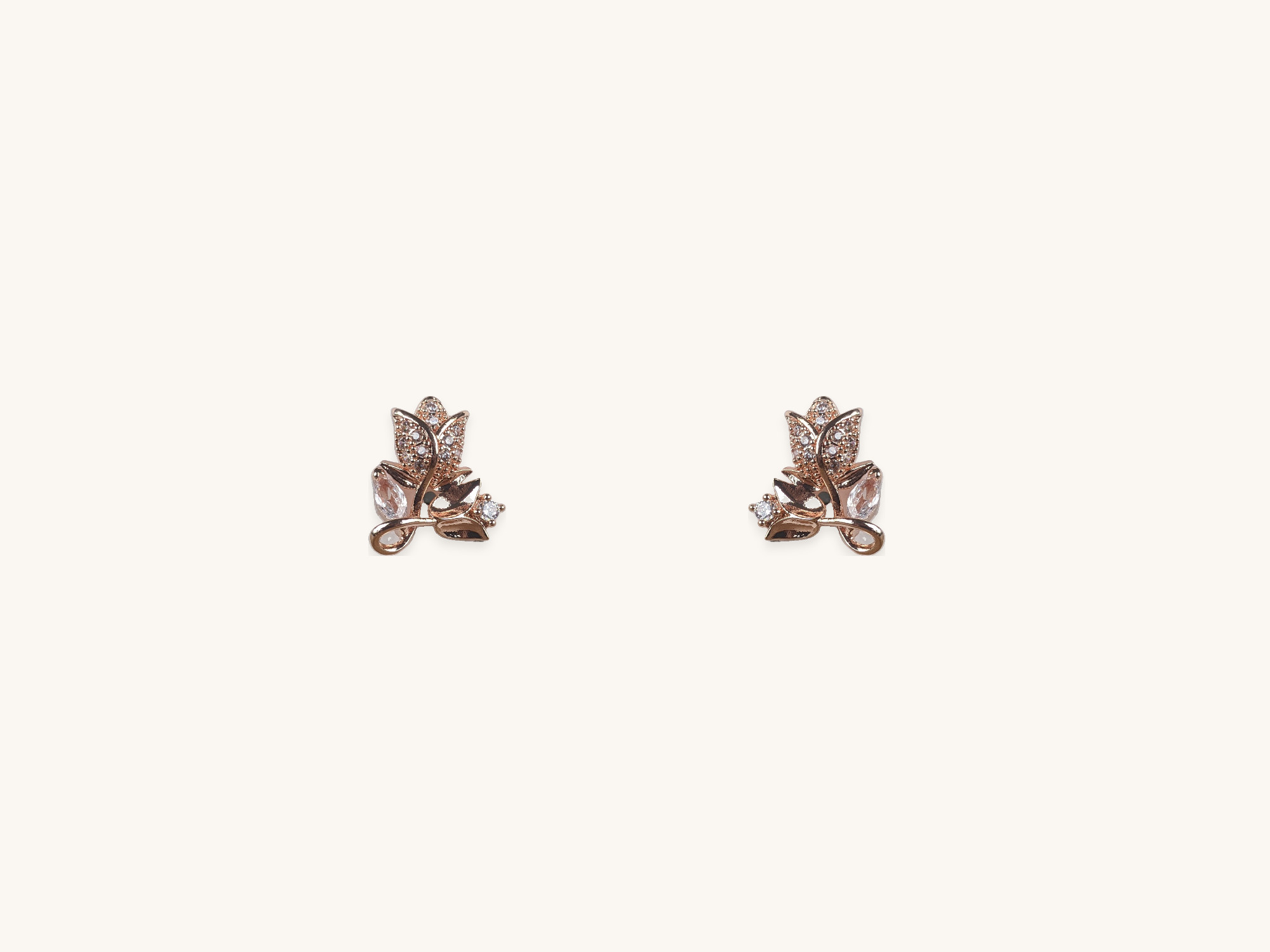 Rose Gold Rose Earrings