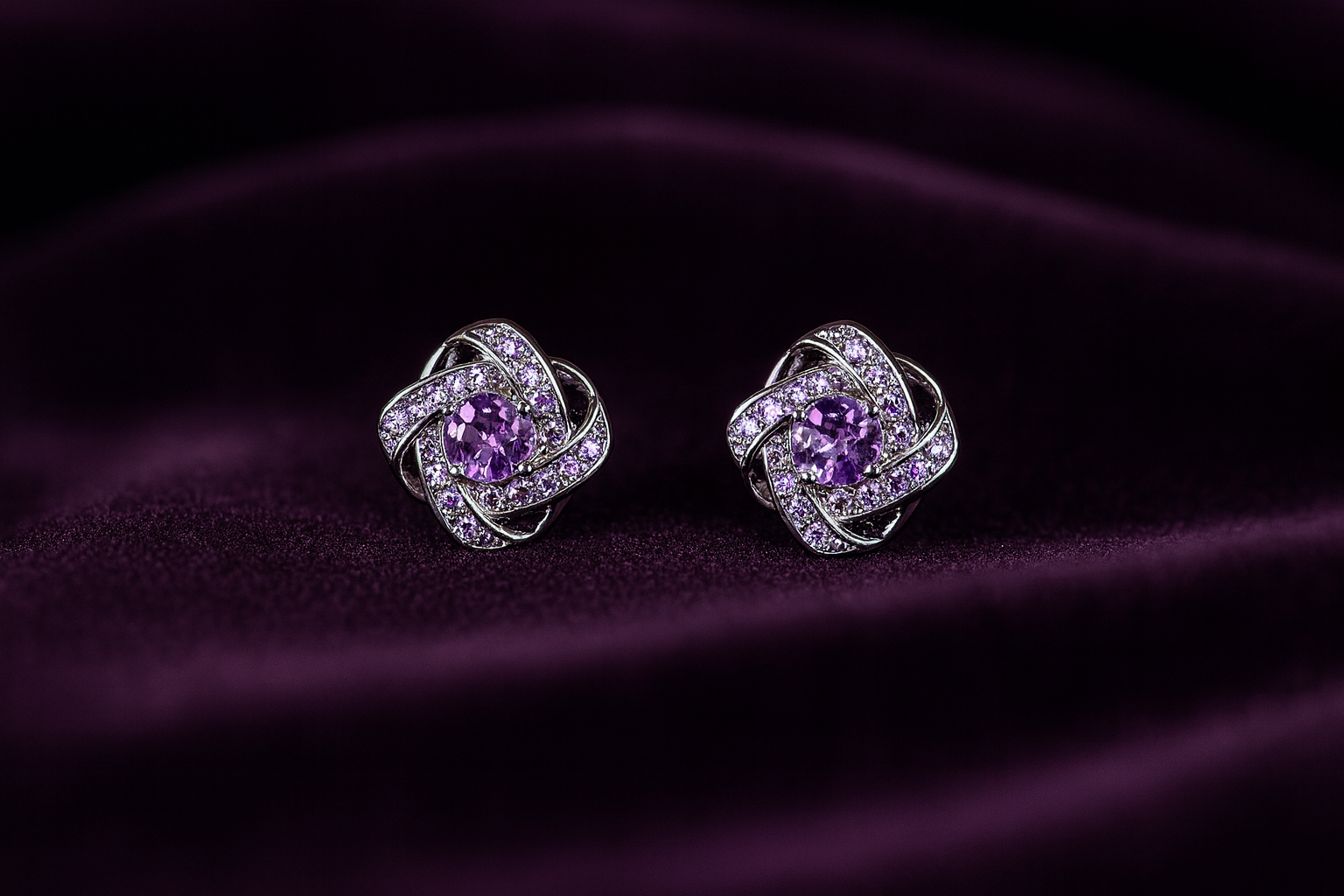 Huitan Stud Earrings Zirconia