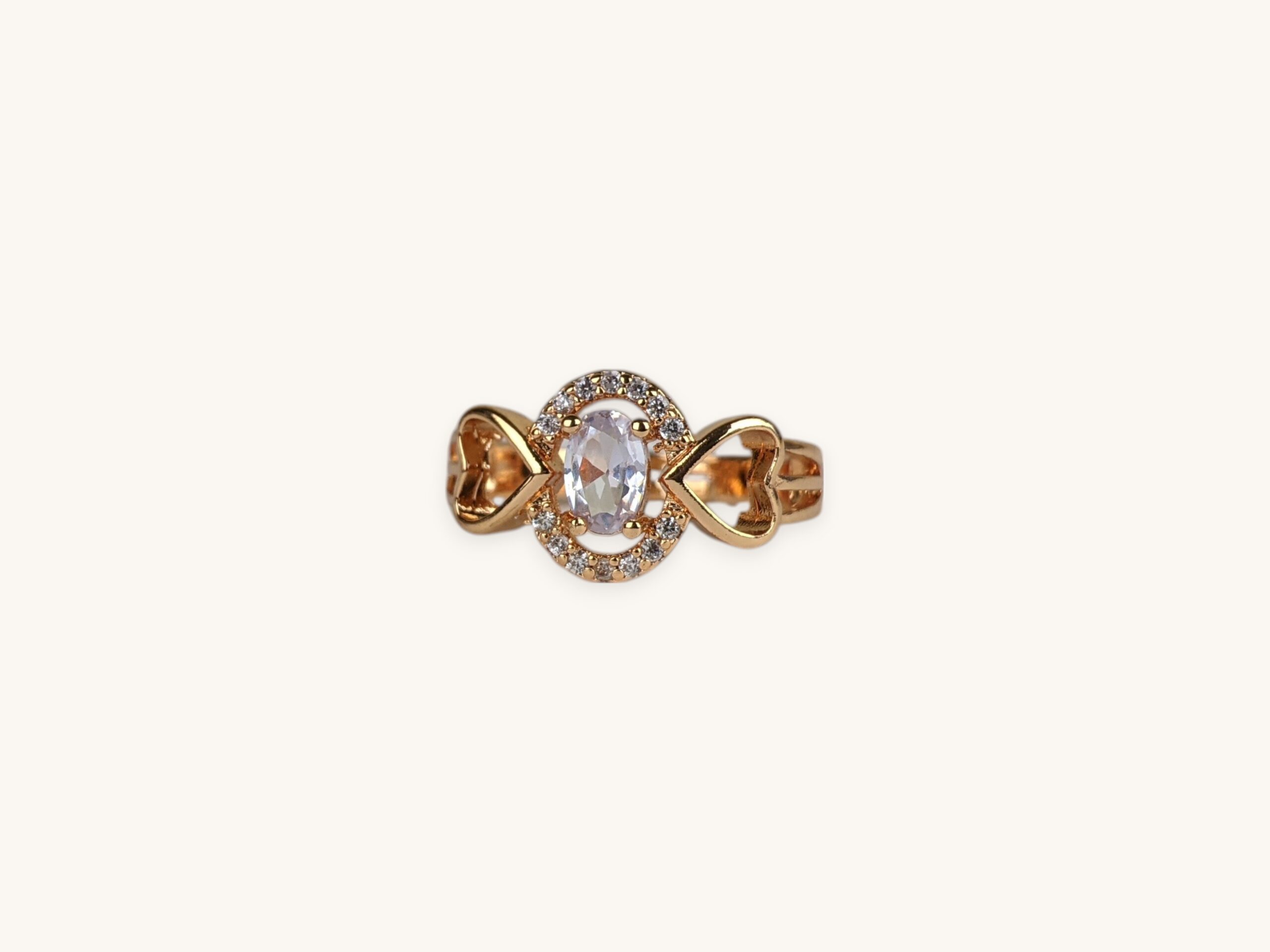 Two Hearts Golden Ring (Free Size)