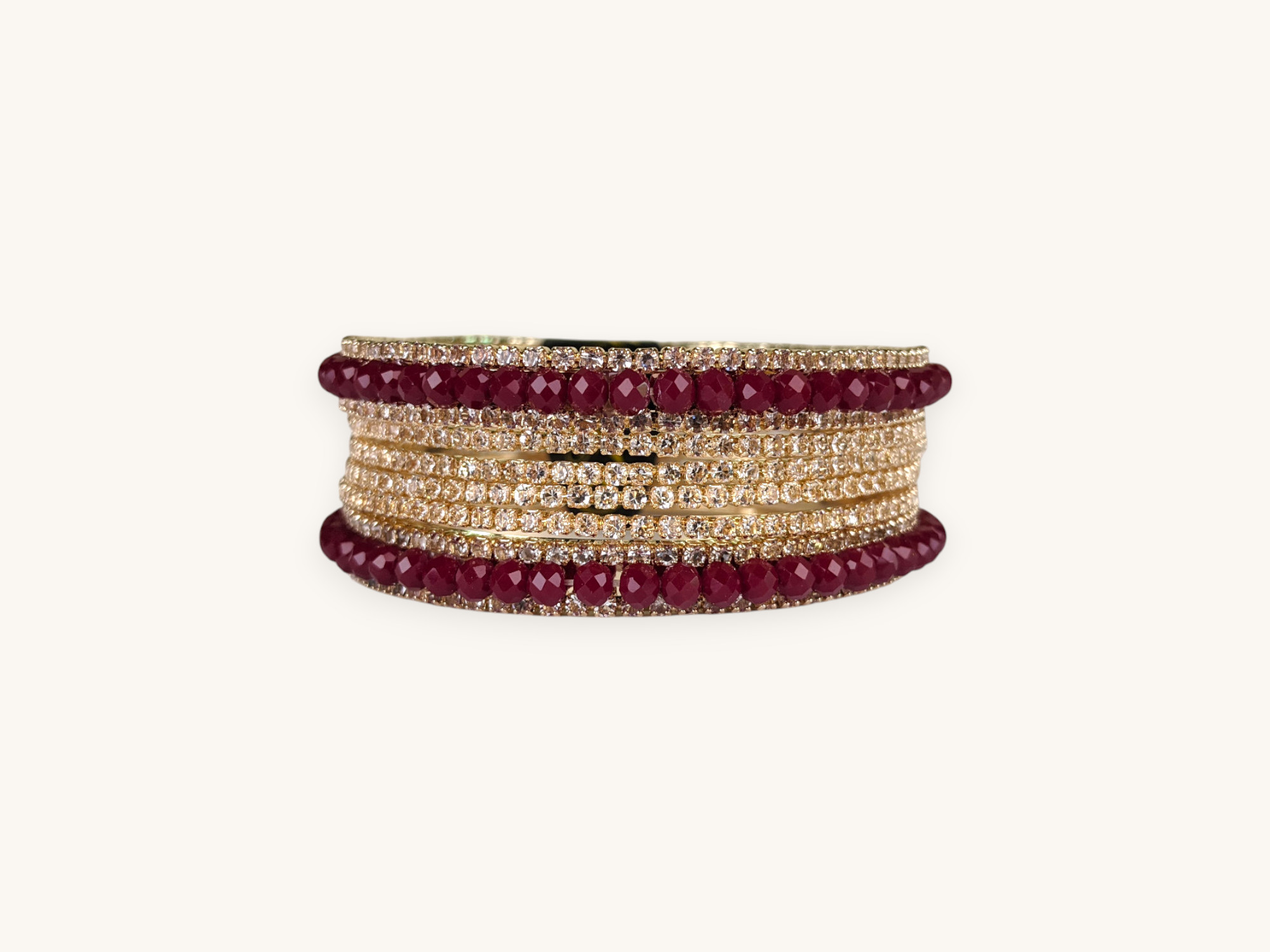 Golden Bangles Maroon Set(Karay) (2.8)