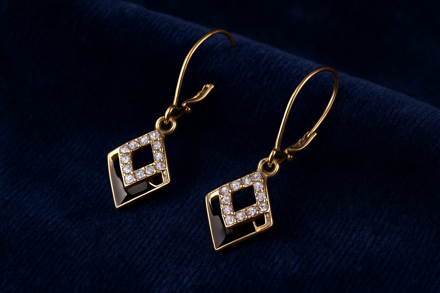 Double Layer Earrings Crystal Zircon