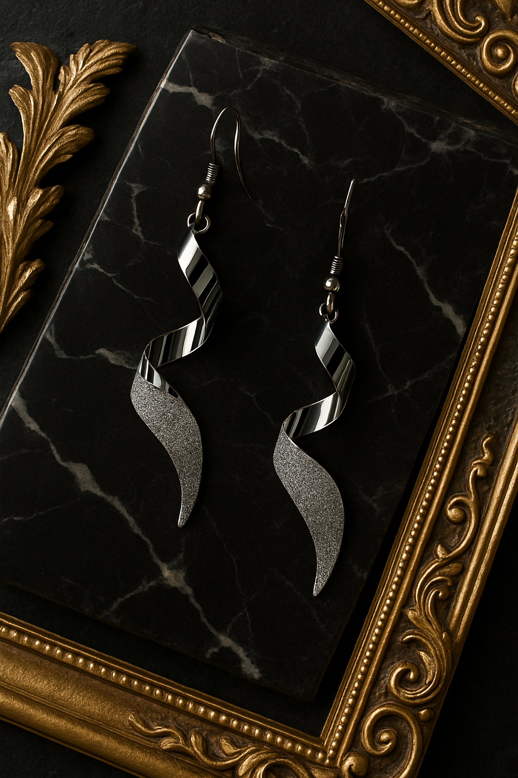 Luxury Tassel Earrings Trendy Frosted Spiral - Image 2
