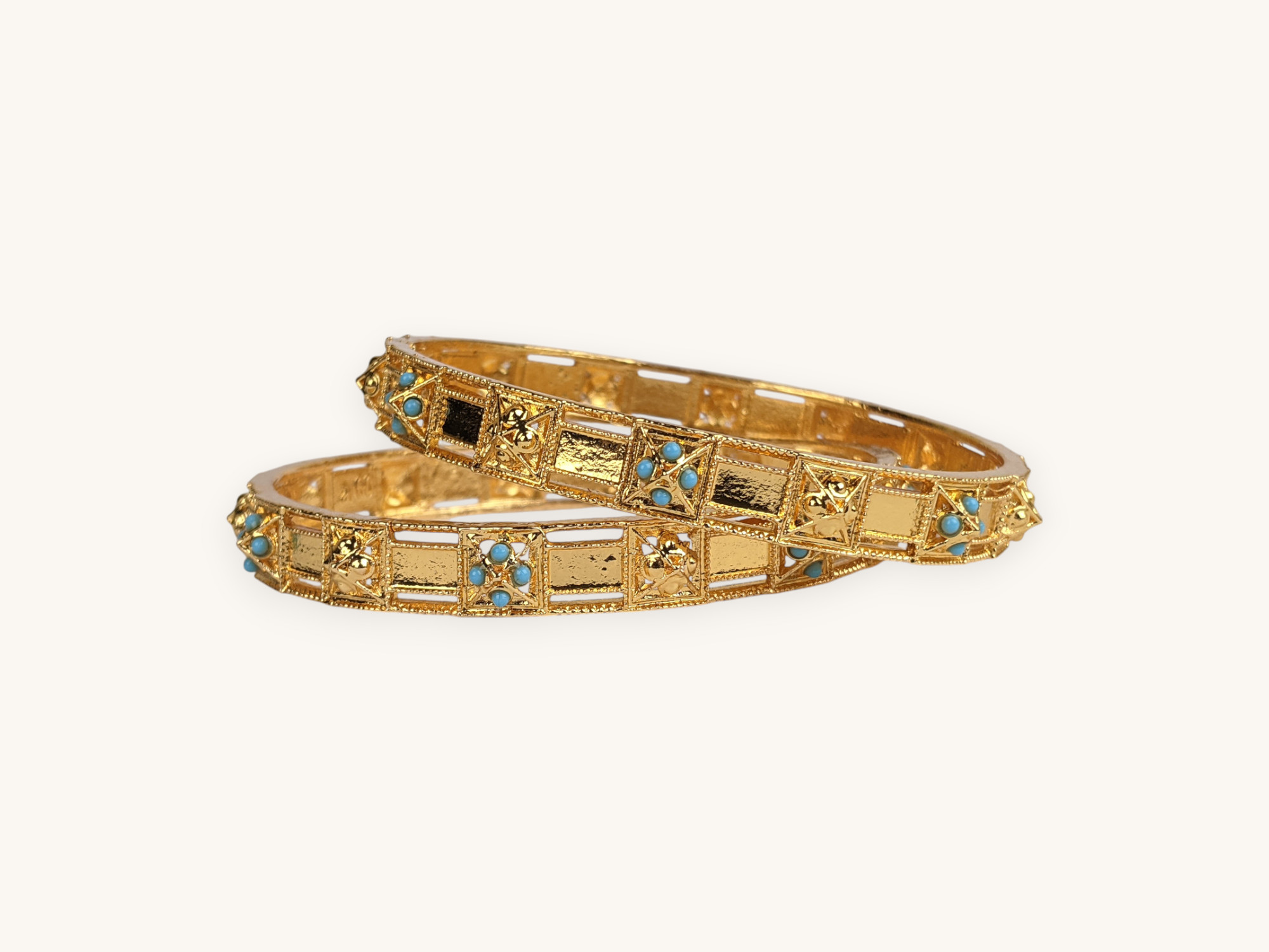 Golden Bangles Ferozi (Karay)
