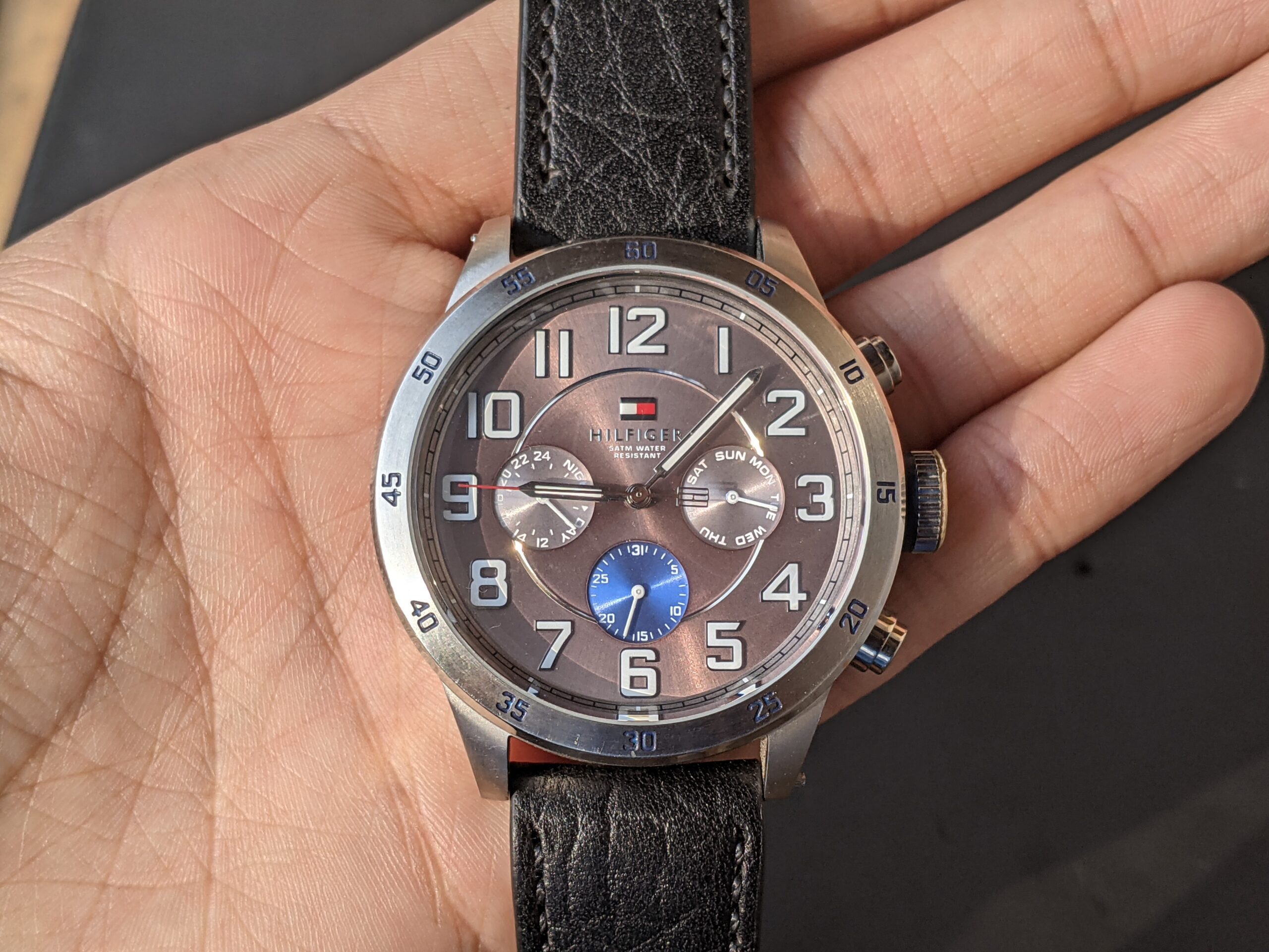 Tommy Hilfiger Cosmo Graph Leather Strap Men's Watch