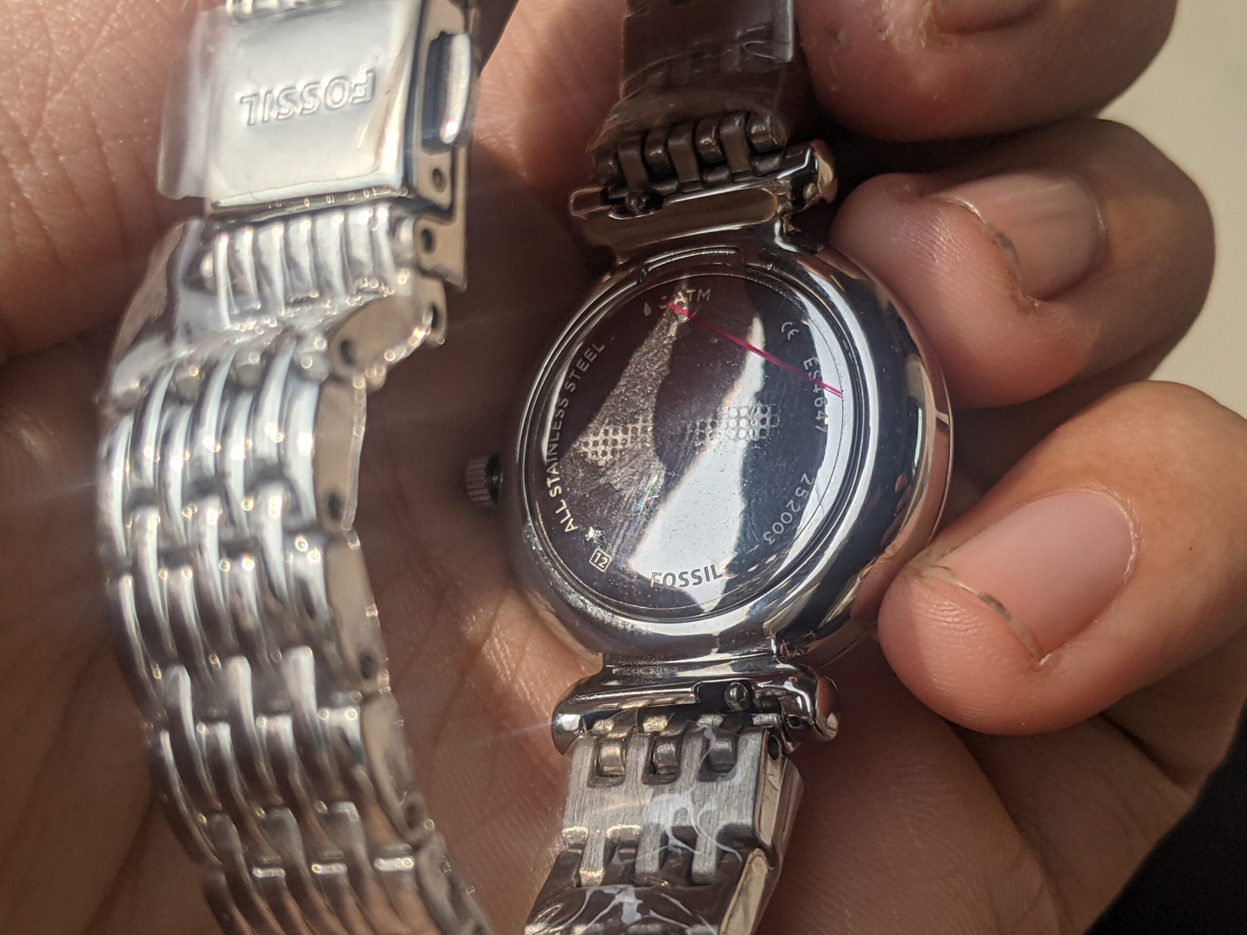 Fossil Carlie Mini Diamond Accents Silver Quartz Dial 28mm Women's Watch ES4647 - Image 4