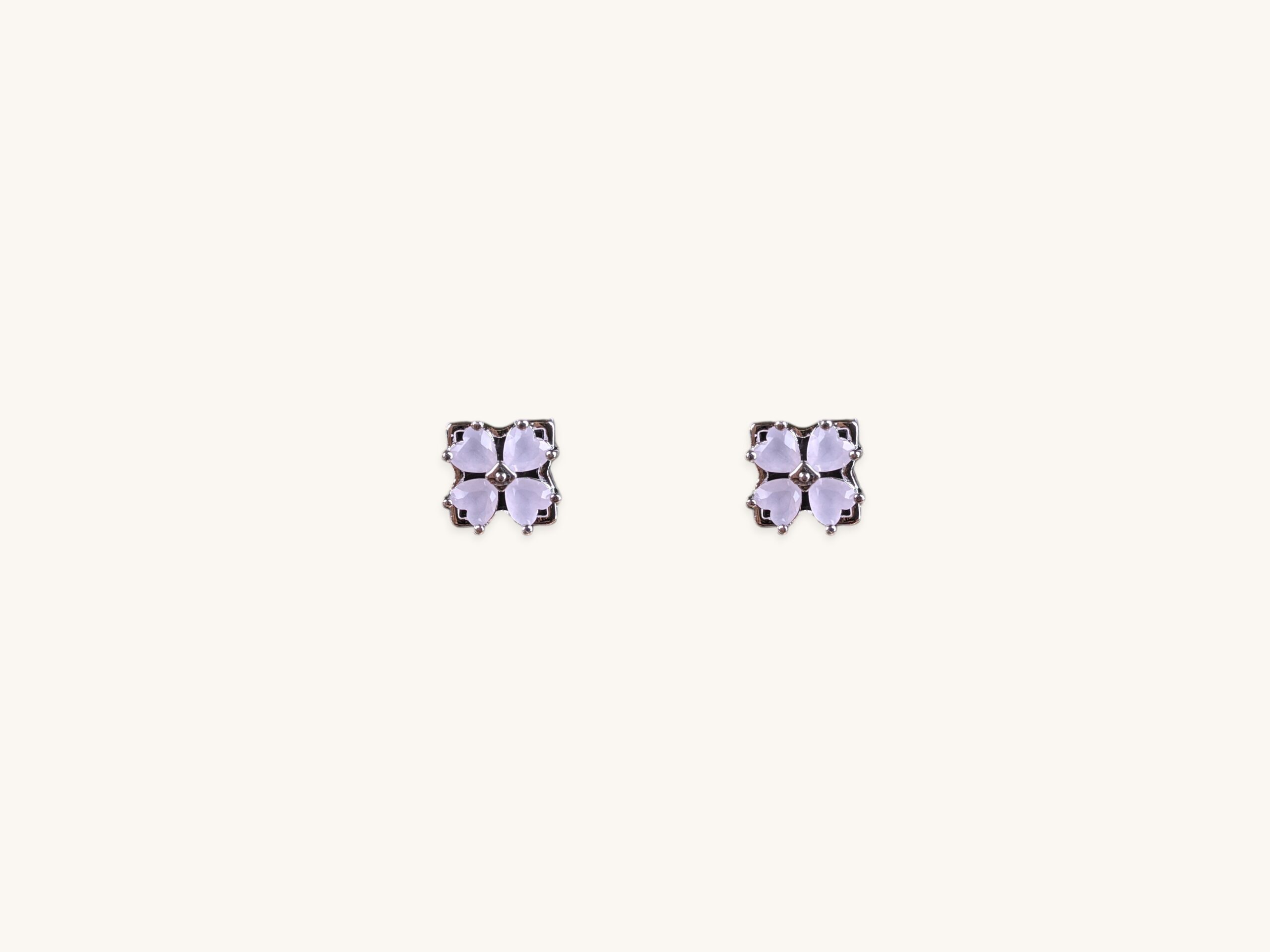 Silver Floral Earrings