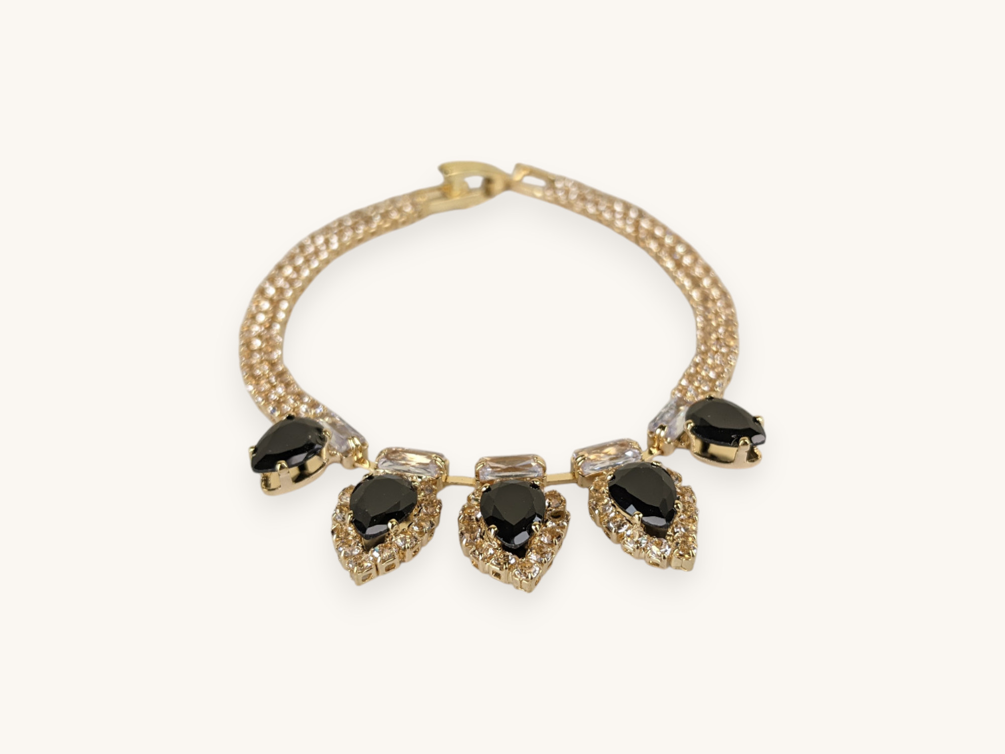 Golden Bracelet Five Stones