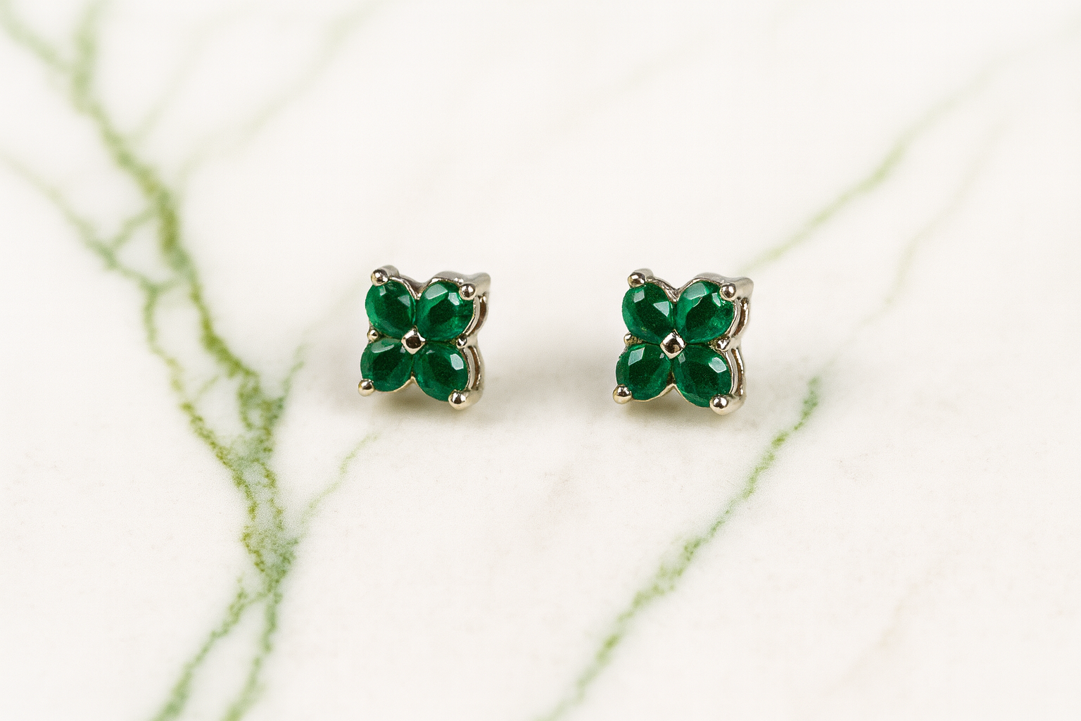 Golden Floral Earrings