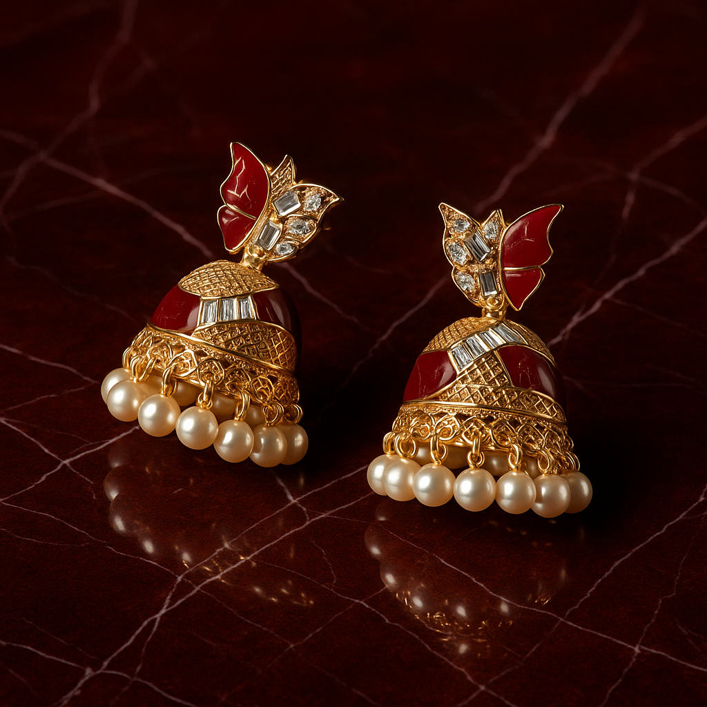 Golden Jhumka Earrings